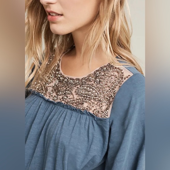 ANTHROPOLOGIE / DELTTA BEADED TOP - Picture 2 of 12